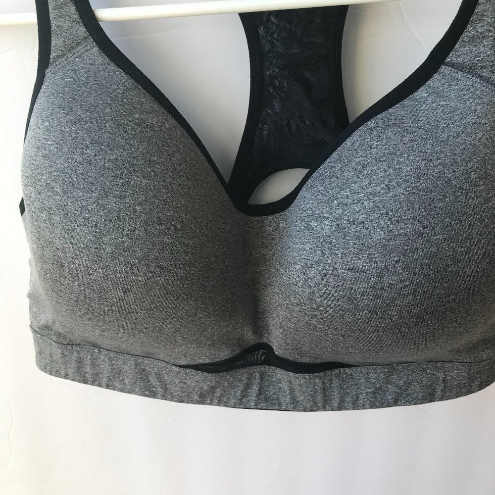 Old Navy Women's Active Go-Dri 40C Sport Bra Heather Gray/Black